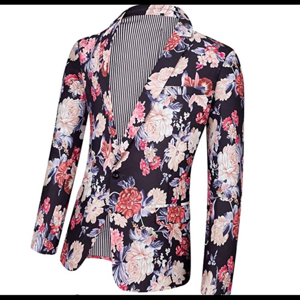 Men's Regular Fit Casual One Button Blazer